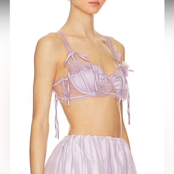 NWT For Love & Lemons Kamala Maxi Skirt & Rosette Bra Small Lavender - Picture 3 of 16